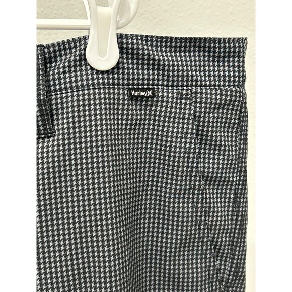 Hurley Mens Houndstooth Patterned Shorts Black White Sz - Picture 4 of 8